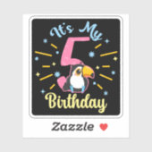 かわいいトゥーカン5誕生日5歳誕生女の子 シール (シート)