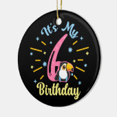 かわいいトゥーカン6誕生日6歳誕生女の子 セラミックオーナメント (左)