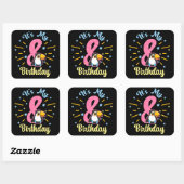 かわいいトゥーカン8誕生日8歳誕生女の子 スクエアシール (シート)