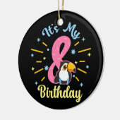 かわいいトゥーカン8誕生日8歳誕生女の子 セラミックオーナメント (左)