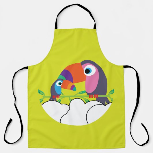 かわいいトゥーカン | Love Toucans | おもしろい Birds Mug Servi エプロン (正面)