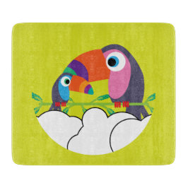 かわいいトゥーカン | Love Toucans | おもしろい Birds Mug Servi カッティングボード