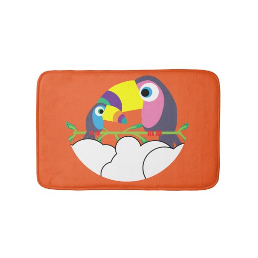かわいいトゥーカン | Love Toucans | おもしろい Birds Mug Servi バスマット (正面)
