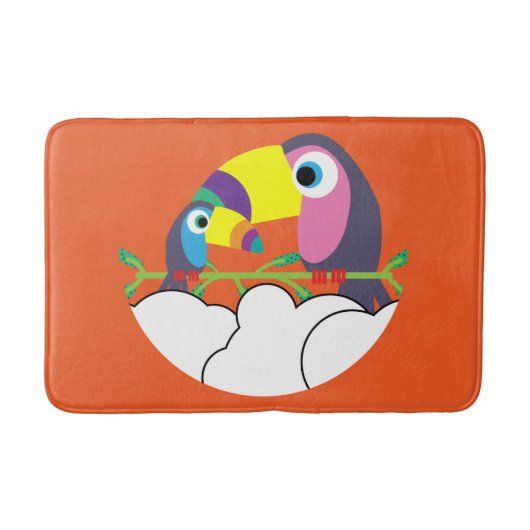 かわいいトゥーカン | Love Toucans | おもしろい Birds Mug Servi バスマット (正面)