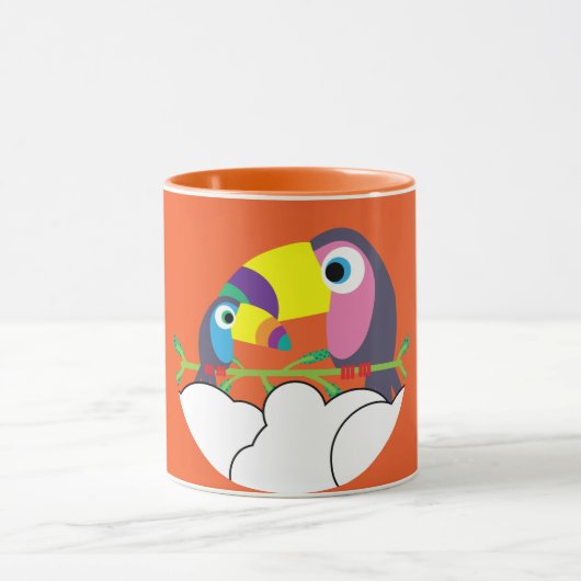 かわいいトゥーカン | Love Toucans | おもしろい Birds Mug Servi マグカップ (中央)