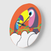 かわいいトゥーカン | Love Toucans | おもしろい Birds Mug Servi ラージ壁時計 (傾斜)