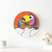 かわいいトゥーカン | Love Toucans | おもしろい Birds Mug Servi ラージ壁時計 (ホーム)
