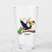 かわいいトカゲのビーチに名前を追加 タンブラーグラス (裏面)