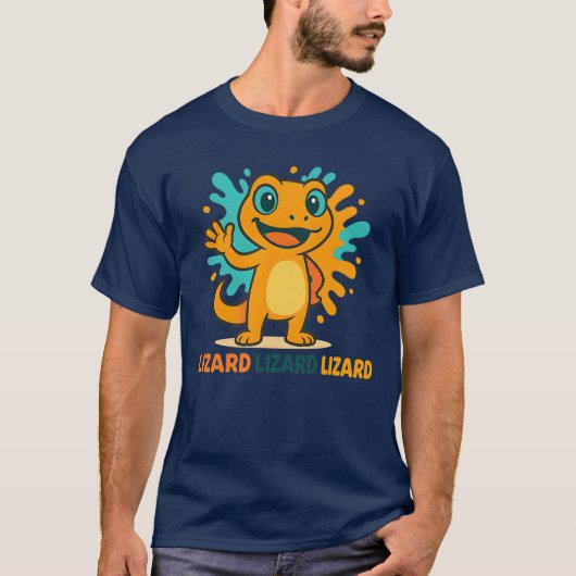 かわいいトカゲのミーム Tシャツ (正面)