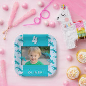 かわいいトカゲの子供の誕生日パーティーの写真 ペーパープレート (パーティー)