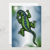 かわいいトカゲの招待 招待状 (正面/裏面)