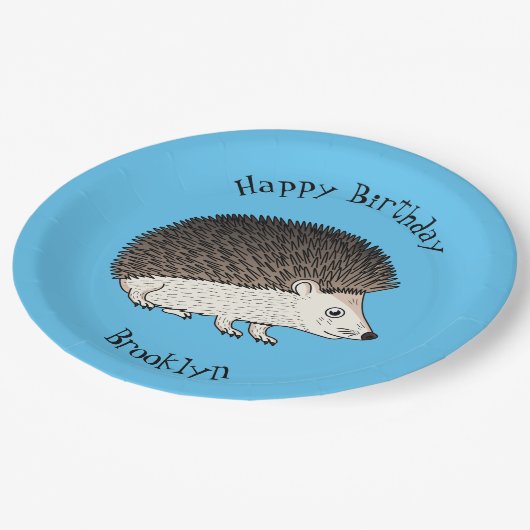 かわいいトカゲの漫画のイラストレーション ペーパープレート (アングル)