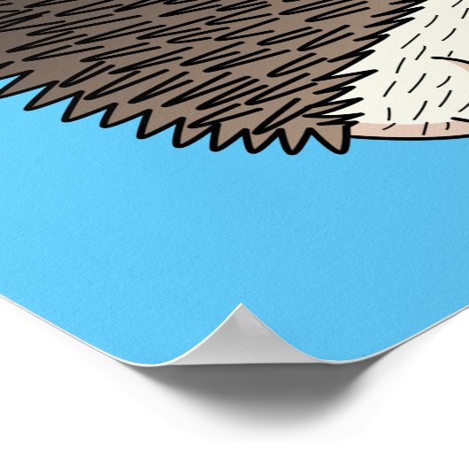 かわいいトカゲの漫画のイラストレーション ポスター (角)