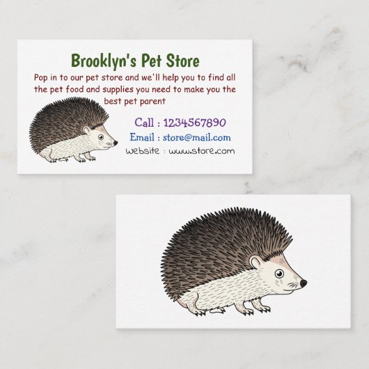 かわいいトカゲの漫画のイラストレーション 名刺 (正面/裏面)