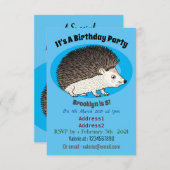 かわいいトカゲの漫画のイラストレーション 招待状 (正面/裏面)