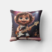 かわいいトドラー遊のバスギターがコンサートにライブ クッション (裏面)