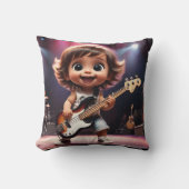 かわいいトドラー遊のバスギターがコンサートにライブ クッション (正面)
