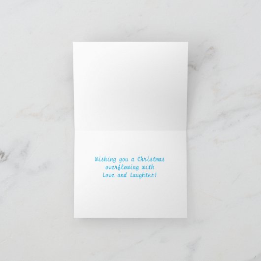 かわいいトナカイがクリスマスグリーティングカードを持って来る シーズンカード (内部)