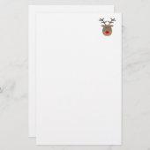 かわいいトナカイが付いているカスタムなクリスマスの文房具 便箋 (正面/裏面)
