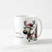 かわいいトナカイとプレゼント コーヒーマグカップ (正面右)