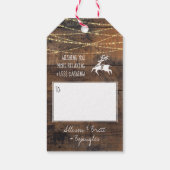 かわいいトナカイのアイコン素朴木写真 ギフトタグ (裏面)