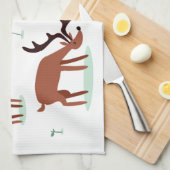 かわいいトナカイのキッチンタオル キッチンタオル (四つ折り)