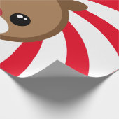 かわいいトナカイのギフトラップ ラッピングペーパー (角)