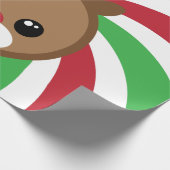 かわいいトナカイのギフトラップ ラッピングペーパー (角)