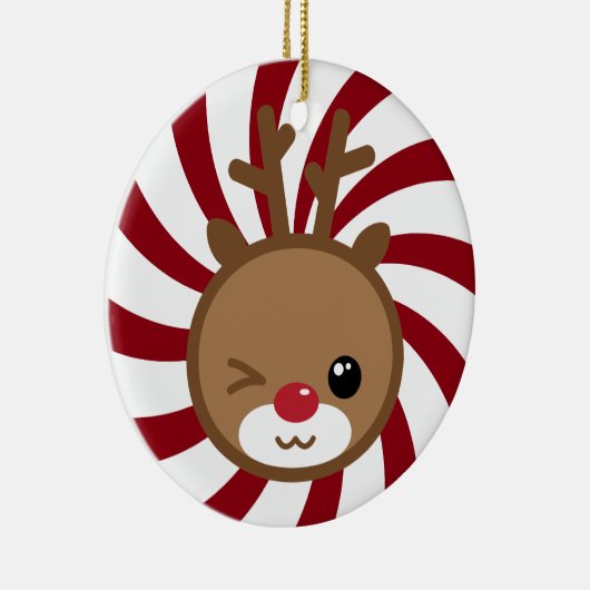かわいいトナカイのクリスマスオーナメント セラミックオーナメント (右)
