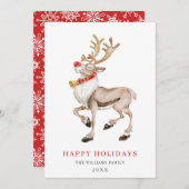 かわいいトナカイのクリスマスカード シーズンカード (正面/裏面)