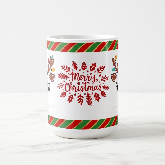 かわいいトナカイのクリスマスキッズホットチョコレート コーヒーマグカップ (中央)