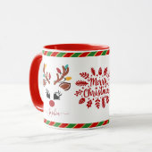 かわいいトナカイのクリスマスキッズホットチョコレート マグカップ (正面左)