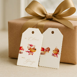 かわいいトナカイのクリスマスギフトタグ | 宛先＆差出人 ギフトタグ