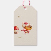 かわいいトナカイのクリスマスギフトタグ | 宛先＆差出人 ギフトタグ (正面)