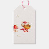 かわいいトナカイのクリスマスギフトタグ | 宛先＆差出人 ギフトタグ (正面)