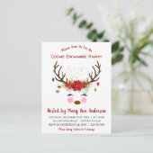 かわいいトナカイのクリスマスクッキー交換パーティー ポストカード (スタンド正面)