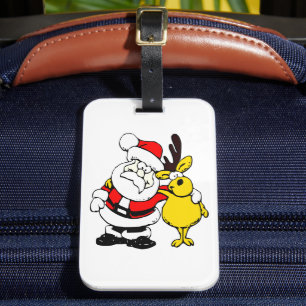 かわいいトナカイのクリスマスゴルフギフトデザイン ラゲッジタグ