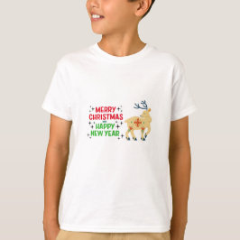 かわいいトナカイのクリスマスシャツ Tシャツ