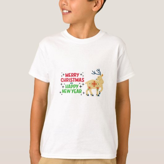 かわいいトナカイのクリスマスシャツ Tシャツ (正面)