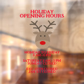 かわいいトナカイのクリスマスショップ開店時間の看板 ウィンドウサイン (シート2)