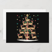 かわいいトナカイのクリスマスツリー 面白いホリデーシーズン シーズンカード (正面/裏面)