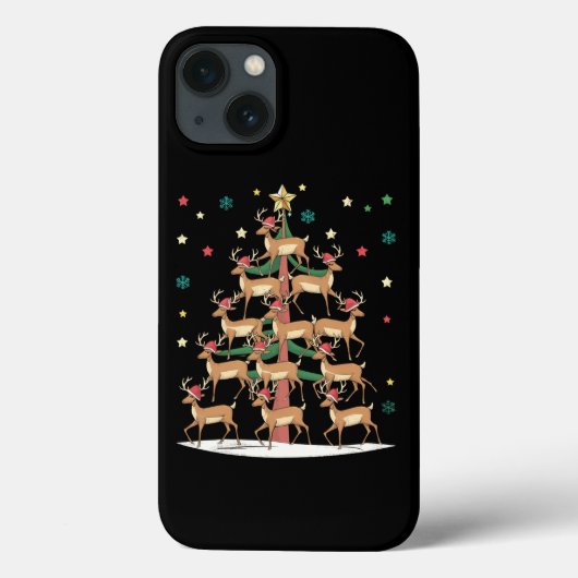 かわいいトナカイのクリスマスツリー 面白いホリデーシーズン Case-Mate iPhoneケース (裏面)