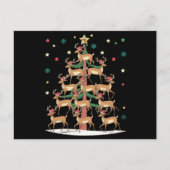 かわいいトナカイのクリスマスツリー 面白いホリデー シーズンのトナカイ シーズンポストカード (正面)