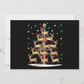 かわいいトナカイのクリスマスツリー 面白いホリデー シーズン シーズンカード (正面)