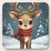 かわいいトナカイのクリスマステーブル コースター (正面)