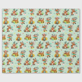 かわいいトナカイのクリスマスデザイン ラッピングペーパー (フラット)