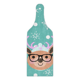 かわいいトナカイのクリスマスパーティースカーフハットグラス カッティングボード