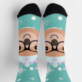 かわいいトナカイのクリスマスパーティースカーフハットグラス ソックス (上部)