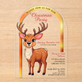かわいいトナカイのクリスマスパーティー アクリル招待状 (正面)