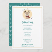 かわいいトナカイのクリスマスパーティー シーズンカード (正面/裏面)